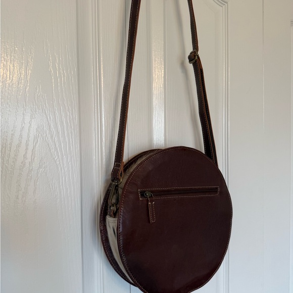 Brown and Black Round Crossbody Bag - Picture 3 of 3